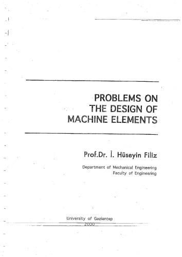 دانلود کتاب Problems Of The Design Machine Elements, 2000