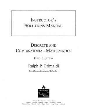 دانلود کتاب Discrete and Combinatorial Mathematics ,5e (Instructor’s Solution Manual)