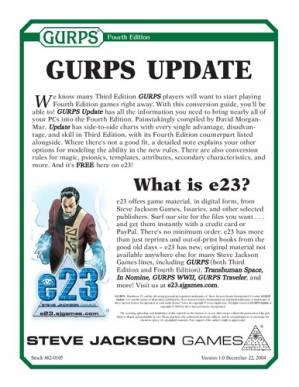 دانلود کتاب GURPS 4th edition. GURPS Update