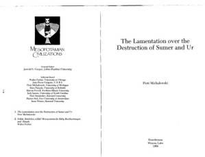 دانلود کتاب The lamentation over the destruction of Sumer and Ur