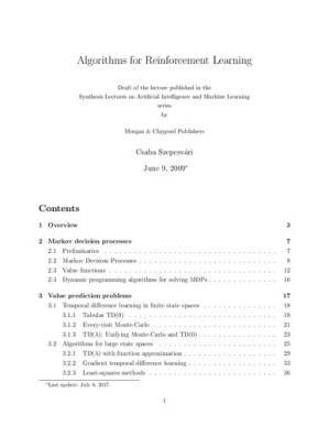 دانلود کتاب Algorithms for Reinforcement Learning
