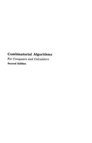 دانلود کتاب Combinatorial Algorithms for Computers and Calculators, Second Edition (Computer Science and Applied Mathematics)