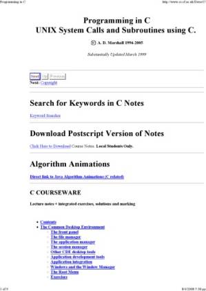 دانلود کتاب Programming in C UNIX System Calls and Subroutines using C