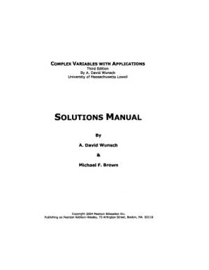 دانلود کتاب Complex Variables with Applications – The Solution Manual