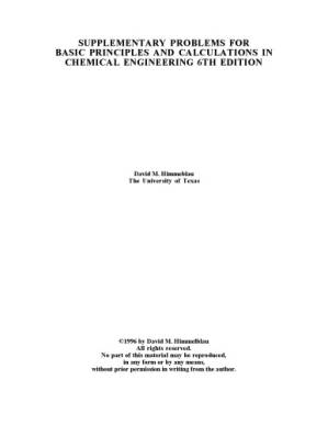 دانلود کتاب Supplimentary Problems for Bacis Principles and Calculations in Chemical Engineering