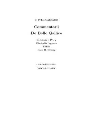 دانلود کتاب Commentarii De Bello Gallico: Latin-English Vocabulary