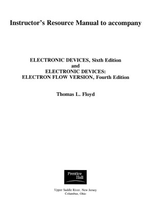 دانلود کتاب Instructor’s Resource Manual to accompany Electronic Devices (6th Ed.) and Electronic Devices Electron Flow Version (4th Ed.)