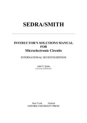دانلود کتاب Instructor’s Solutions Manual for Microelectronic Circuits, International Seventh Edition