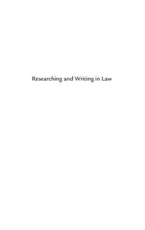 دانلود کتاب Researching and writing in law