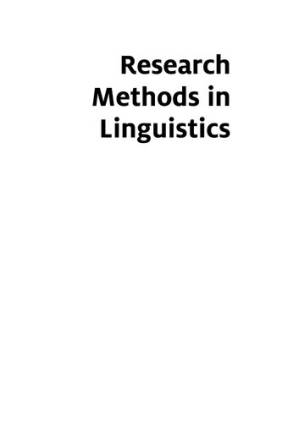 دانلود کتاب Research Methods in Linguistics: Second Edition