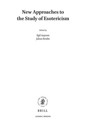 دانلود کتاب New approaches to the study of esotericism