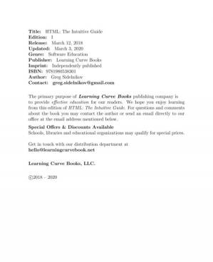 دانلود کتاب HTML: The Intuitive Guide