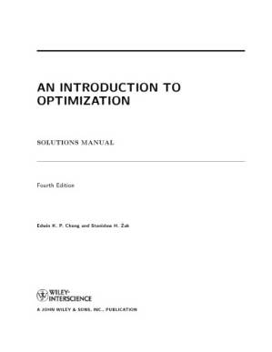 دانلود کتاب An Introduction to Optimization 4th edition solution manual