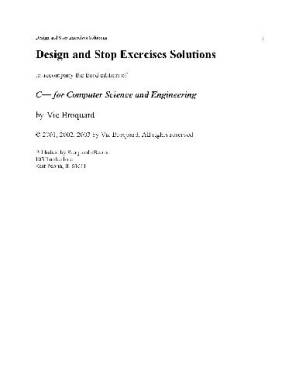 دانلود کتاب C++ for Computer Science and Engineering. Solutions Manual