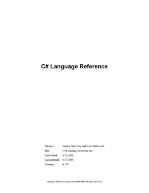 دانلود کتاب C-Sharp Language Reference