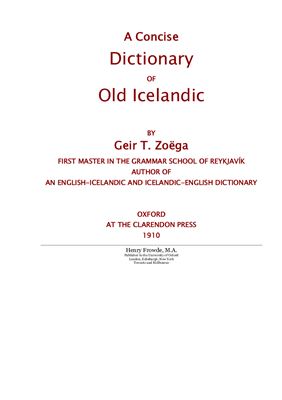 دانلود کتاب A Concise Dictionary of Old Icelandic
