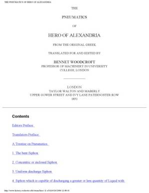 دانلود کتاب The pneumatics of Hero of Alexandria