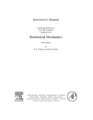 دانلود کتاب Statistical Mechanics: Third Edition. Instructor’s Manual
