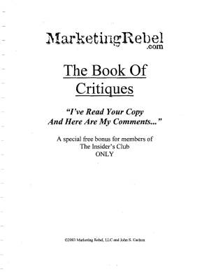 دانلود کتاب Book of Critiques
