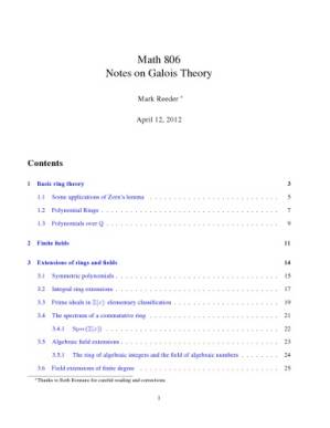 دانلود کتاب Notes on Galois Theory