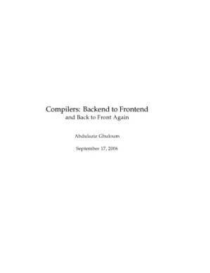 دانلود کتاب Compilers: Backend to Frontend and Back to Front Again