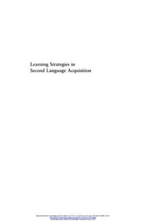 دانلود کتاب Learning Strategies in Second Language Acquisition
