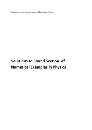 دانلود کتاب N N Ghosh Sound Solutions to Numerical Examples in Physics Bharati Bhawan