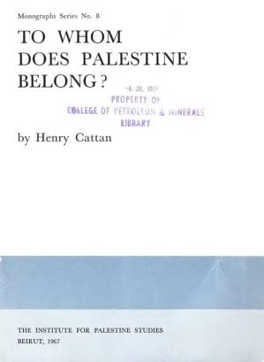 دانلود کتاب To Whom Does Palestine Belong?