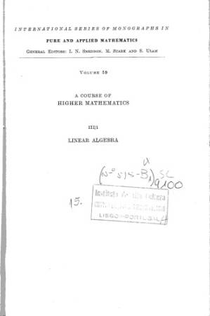 دانلود کتاب A Course of Higher Mathematics, Volume III/1: Liner Algebra