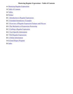 دانلود کتاب Mastering Regular Expressions – Table of Contents