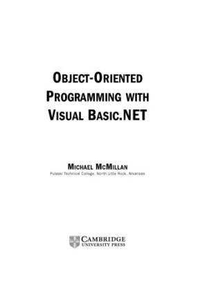 دانلود کتاب Object-oriented Programming with Visual Basic.Net