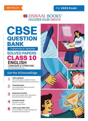 دانلود کتاب Oswaal CBSE Question Bank Class 10 English Language & Literature (2024-25)