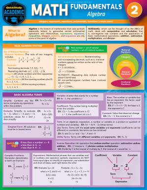 دانلود کتاب Math Fundamentals 2 – Algebra (QuickStudy Academic)
