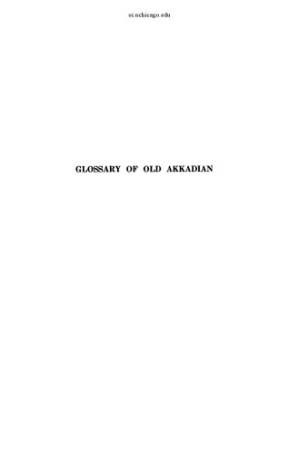 دانلود کتاب Glossary of Old Akkadian