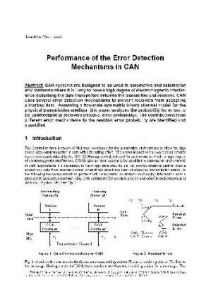 دانلود کتاب Performance of the error detection mechanisms in CAN
