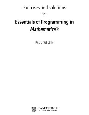 دانلود کتاب Essentials of Programming in Mathematica: exercises and solutions
