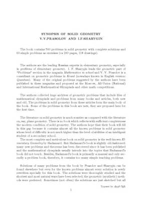 دانلود کتاب Problems in plane and solid geometry. Solid geometry