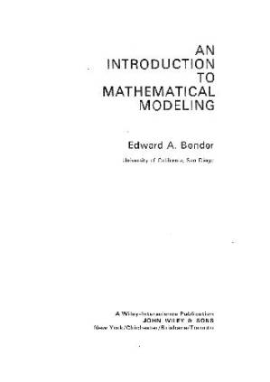 دانلود کتاب An introduction to mathematical modeling