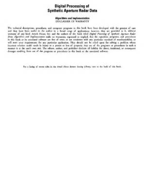 دانلود کتاب Digital Processing of Synthetic Aperture Radar Data: Algorithms and Implementation
