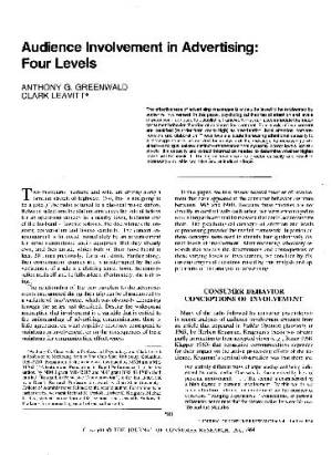 دانلود کتاب Audience In volvement in advertising