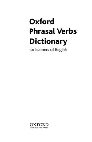 دانلود کتاب Oxford Phrasal Verbs Dictionary for Learners of English