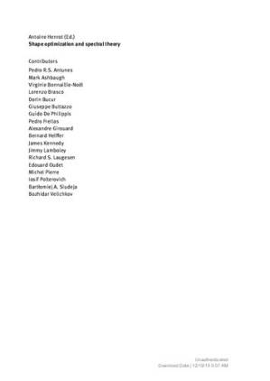 دانلود کتاب Shape optimization and spectral theory