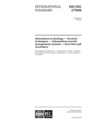 دانلود کتاب ISO/IEC 27000:2018 Information technology — Security techniques — Information security management systems — Overview and vocabulary