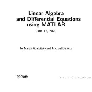 دانلود کتاب Linear Algebra and Differential Equations using MATLAB