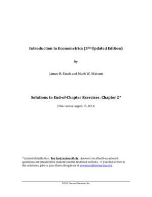 دانلود کتاب Introduction to Econometrics:Solutions to End-of-Chapter Exercises