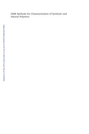 دانلود کتاب NMR methods for characterization of synthetic and natural polymers