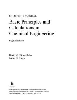 دانلود کتاب Solutions Manual for Basic Principles and Calculations in Chemical Engineering, 8th Edition