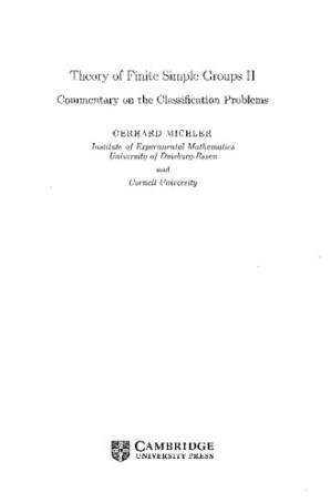 دانلود کتاب Theory of Finite Simple Groups II: Commentary on the Classification Problems