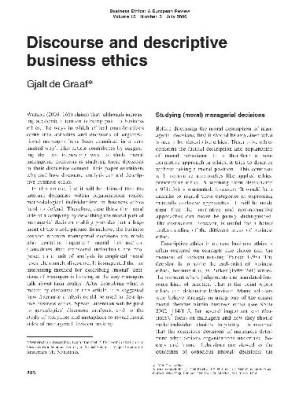 دانلود کتاب Discourse and Descriptive Ethics in Business