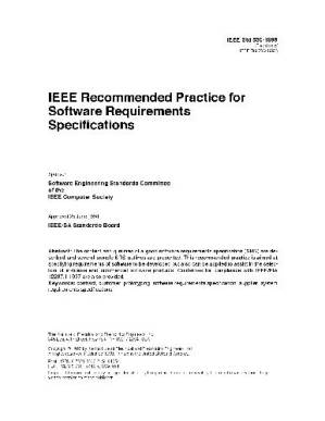 دانلود کتاب IEEE 830-1998 Recommended Practice for Software Requirements Specifications